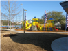 Playground Surrounded by American Flags