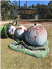 Bloody Snowman made of painted pumpkins
