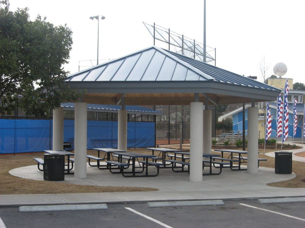 Picnic Tables Under a Gazebo