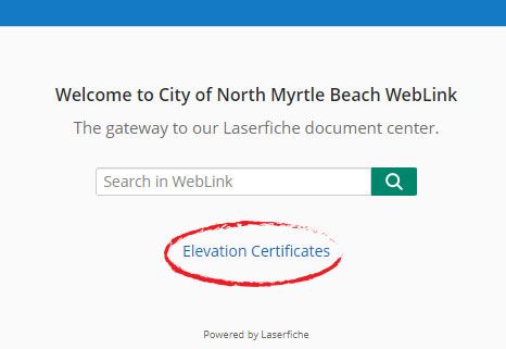 Laserfiche Elevation Certificate Link